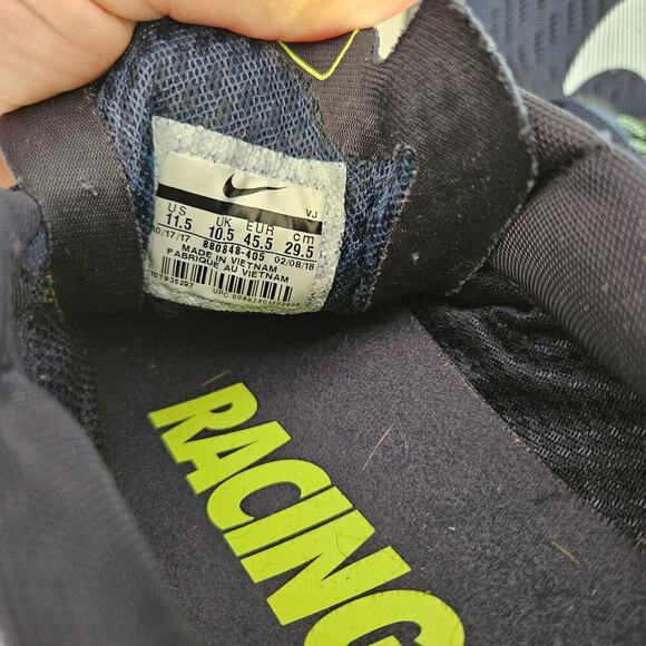 Nike Zoom Fly Running Shoe Sneaker‎ Men's 11.5 Obsidian Blue Navy Lime Racing - Picture 10 of 10